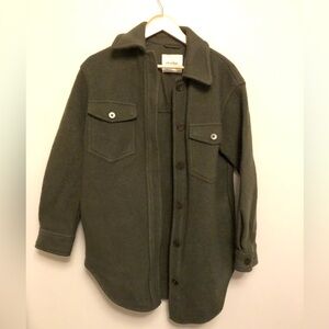 Wilfred Free Olive Green Merino Wool Shacket